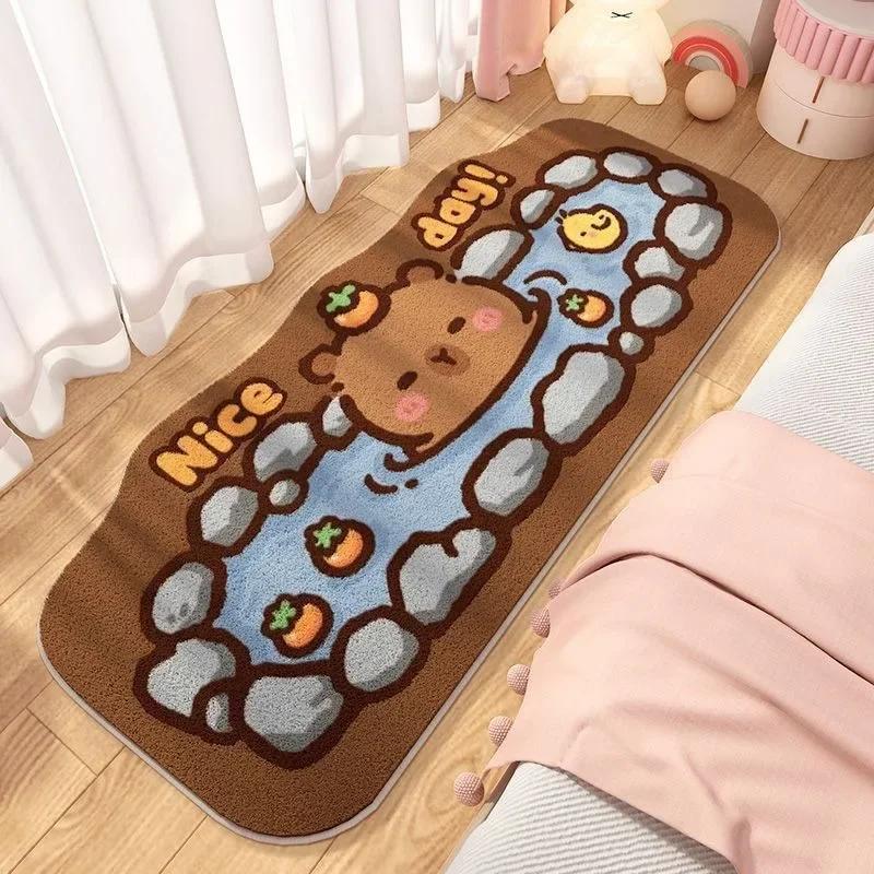 Cute Bedside Cashmere Carpet Capibara Imitation Cashmere Floor Mat,anime Rug