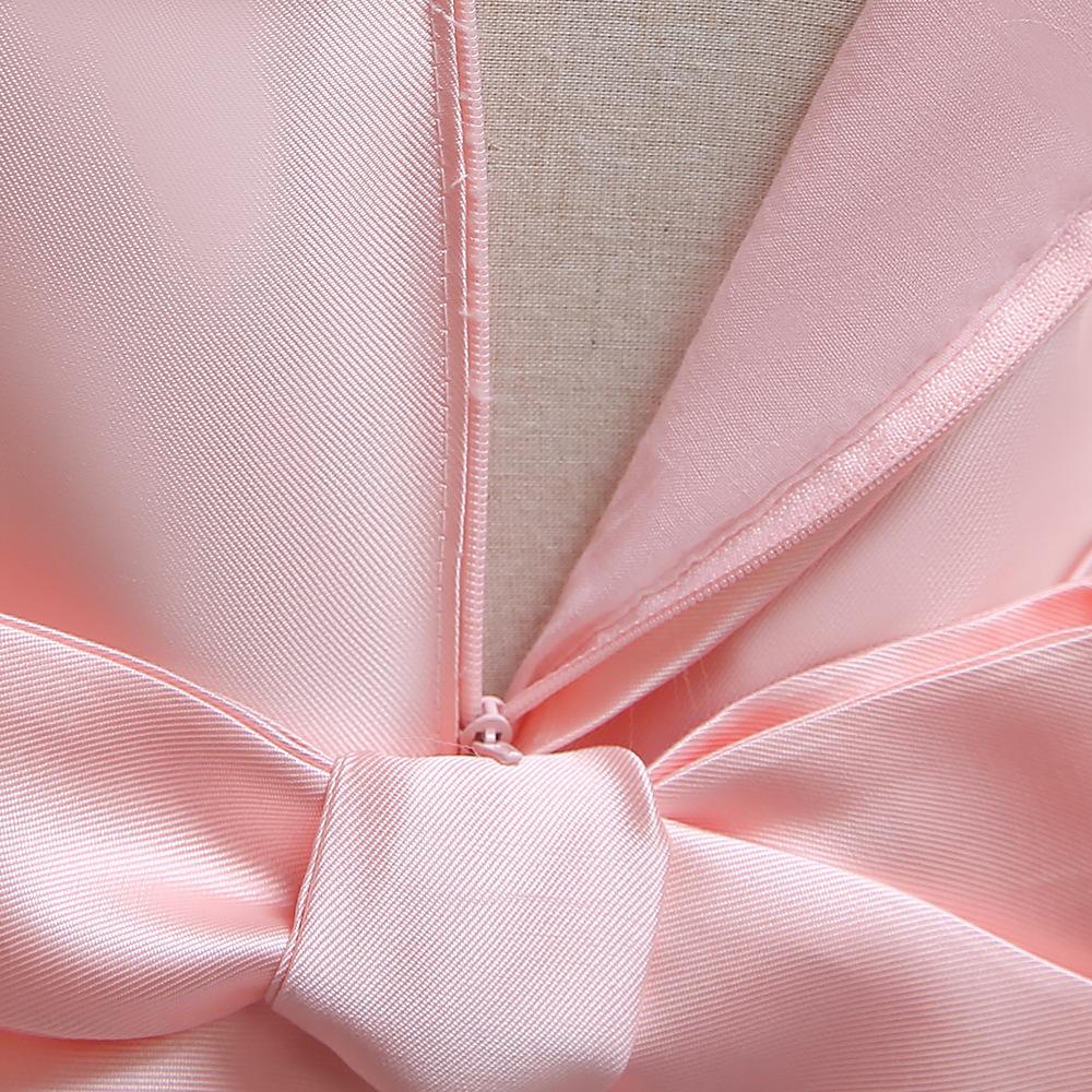 3-10 Years Kids Christmas Party Dresses For Girls Appliques Flower Elegant Wedding Dress With Bow Children Birthday Prom Gown
