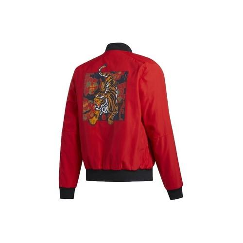 adidas Tiger Pattern Slim Fit Air Force Jacket for Men, Red