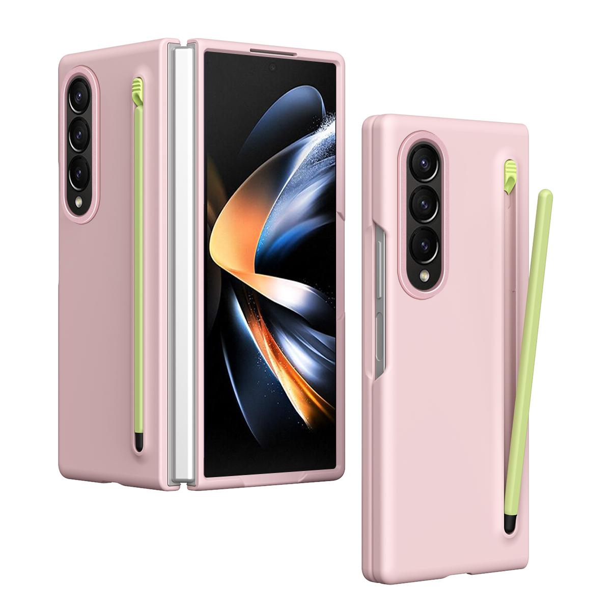 

For Samsung Galaxy Z Fold3 5G Case Hard PC Phone Cover with Stylus Pink