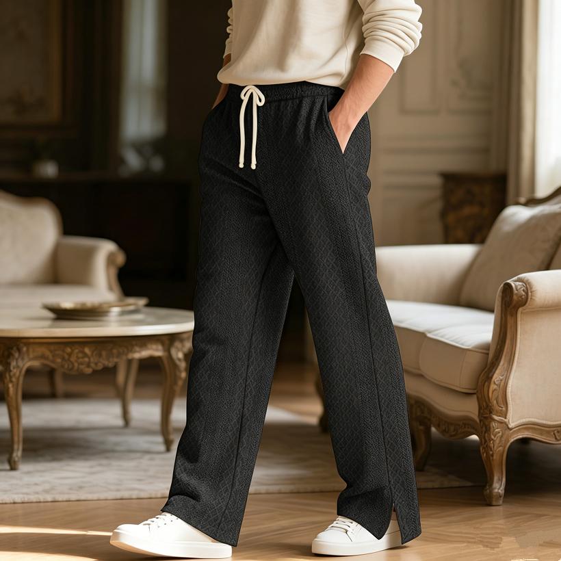 2026 New Style European Loose-Fitting New Style Casual Straight Knitted Ribbed Outdoor Date and Sport Pants European Size