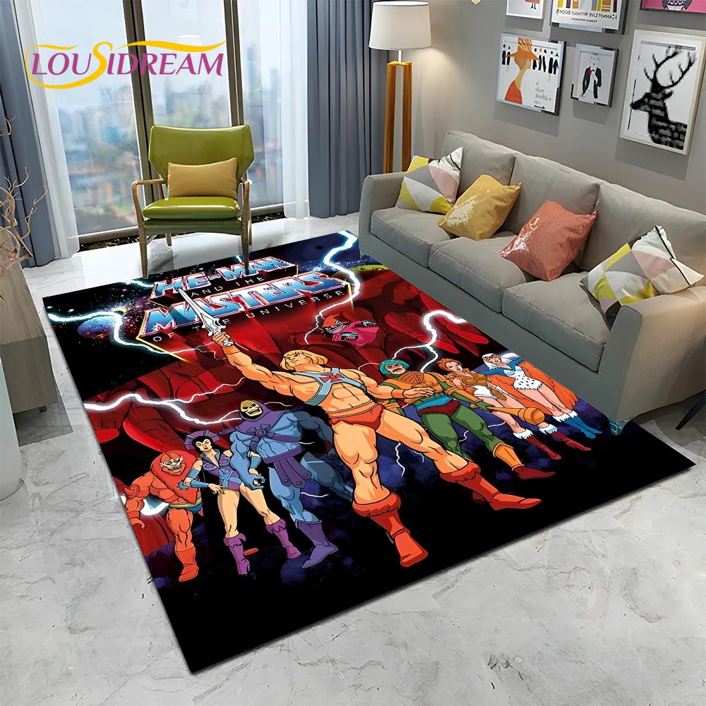 3D Retro Cartoon He Man Masters of Universe Carpet Rug for Home Living Room Bedroom Sofa Doormat Decor,kid Area Rug Non-slip Mat