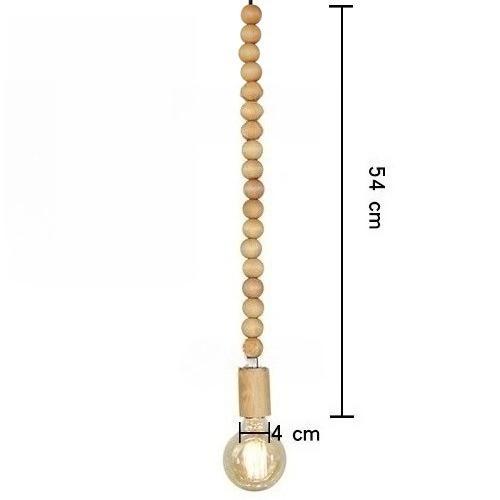 

Retro Simple LED Wooden Geometric Bead Chandelier Living Room Dining Room Decorative Lighting Without light bulb