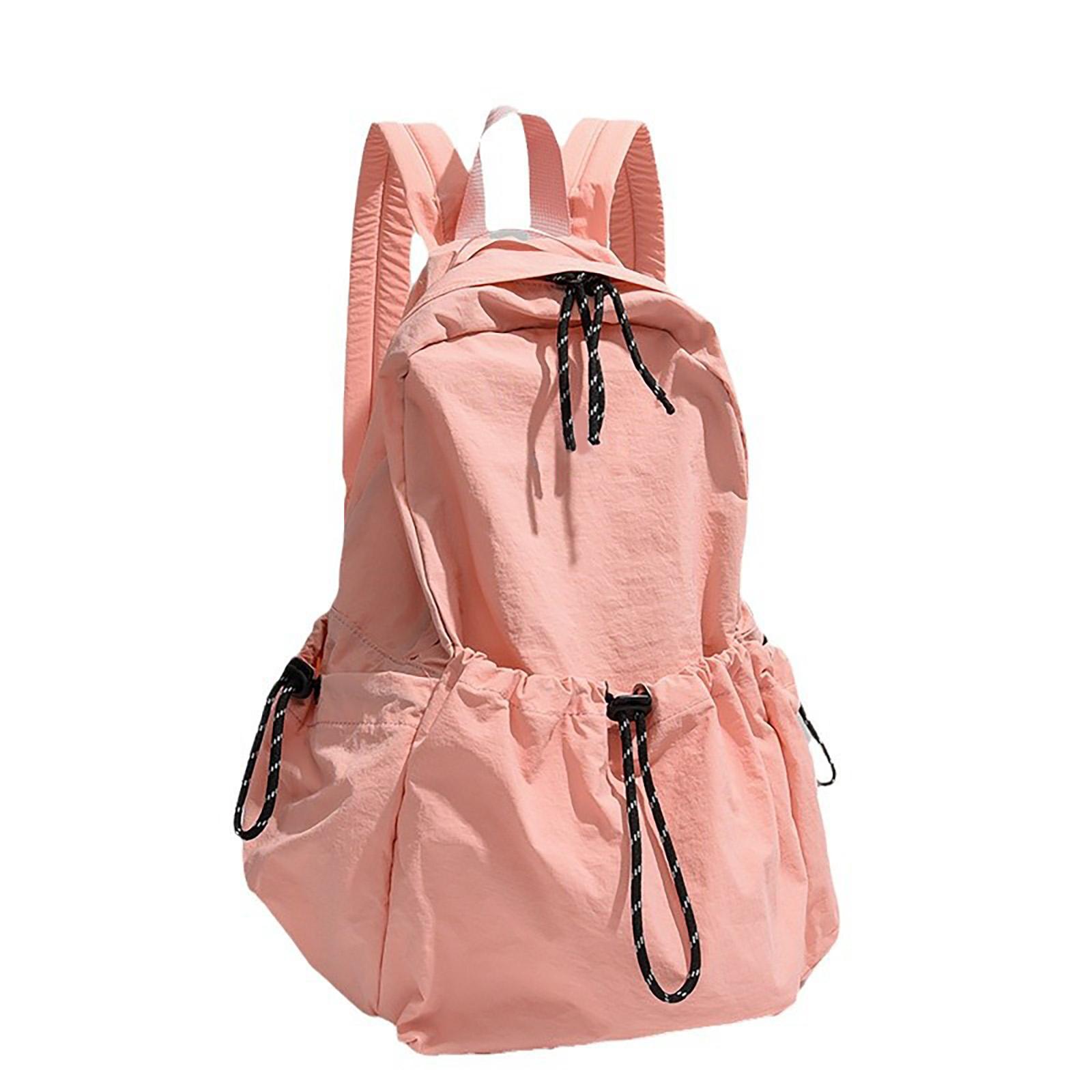 Nylon Aesthetic Backpack With Adjustable Shoulder Strap Japanese Style School Bag Casual Rucksack For Student