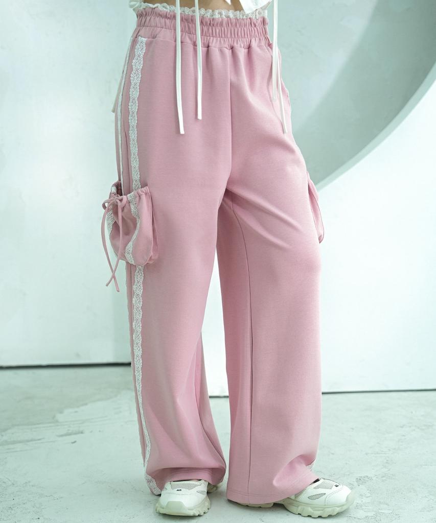 VIVACIOUS Jenny Lace Track Wide Pants - 4Col