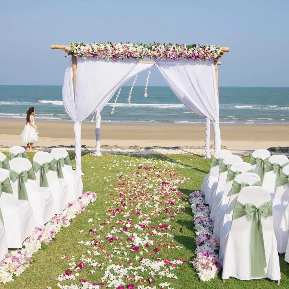 Elegant Design Chair Ribbon Ties Self Tie Chair Cover Decoration  Banquet Event Hotel