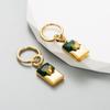 Women's Vintage Earrings Creative Concentric Lock Earrings Titanium Steel Inlaid Color Zircon Earrings