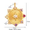 New Trendy Shining Space Sun Moon Star Charm Pendant, Gold Inlaid Cubic Zirconia Jewelry Necklace Bracelet Making Supply L44