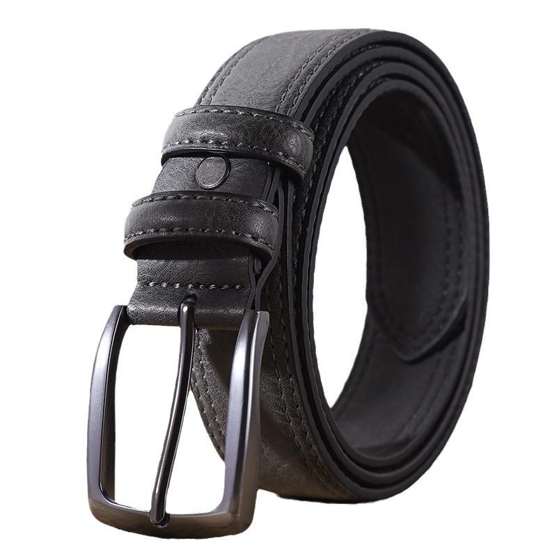 Retro Belt for Men Casual Business Simple Belt for Men Middle-aged and Young Men Fashionable Versatile Pin Buckle Belt