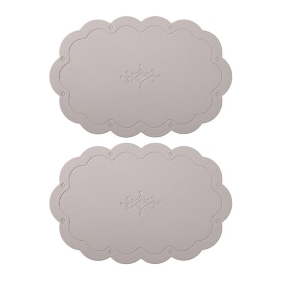 2 Pcs Leather Placemats with Embossment Design No-Slip Heat Resistant Table Mats
