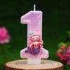 Birthday Number Candle 0-9 for Cake Decoration Children Party Supplies Baking Accessories Glitter Detail Design with Mermaid Figurine