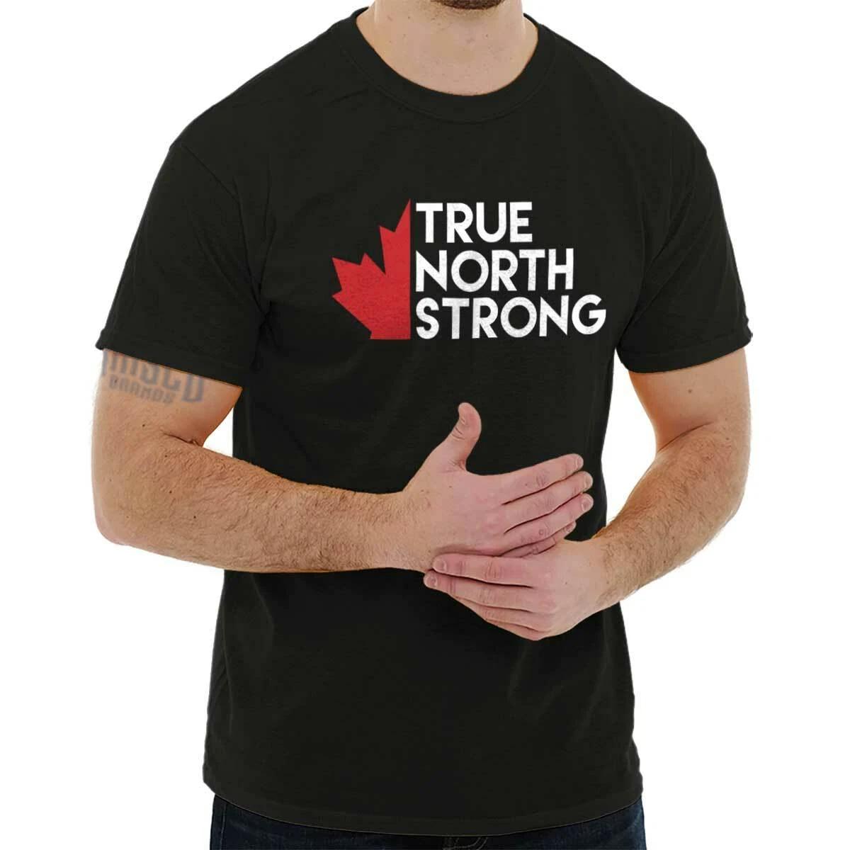 True North Strong Maple Leaf Canadian Flag Canada Pride Classic T Shirt Tee L