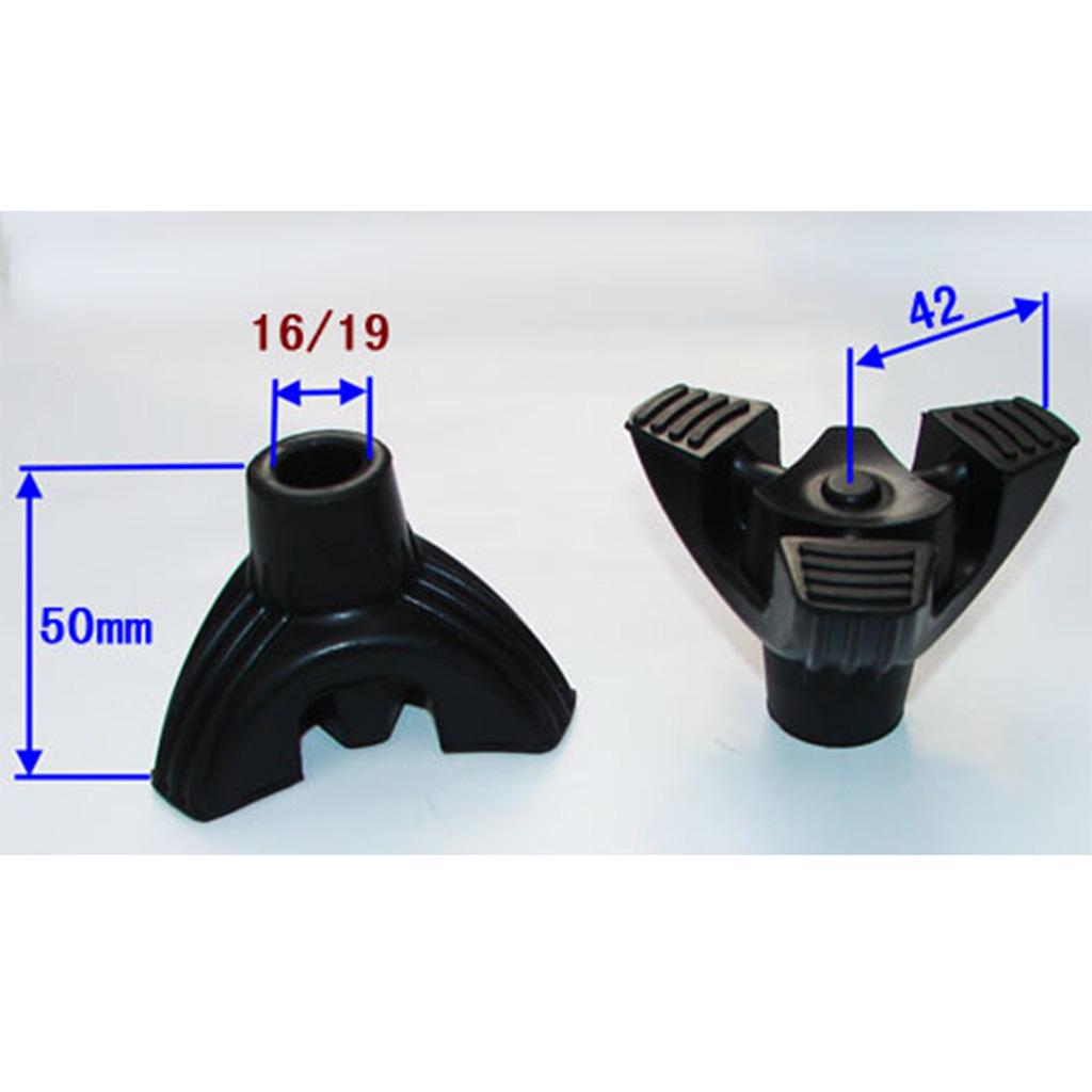 Crutches Support Base with Durable Rubber Tripod Tip 3/4 "5/8"
