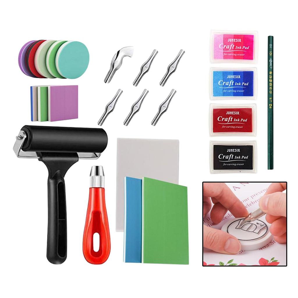 Soft Rubber Speedy Carve DIY Stamp Kit for Scrapbooking Wood Stamps and Block Print Art Projects