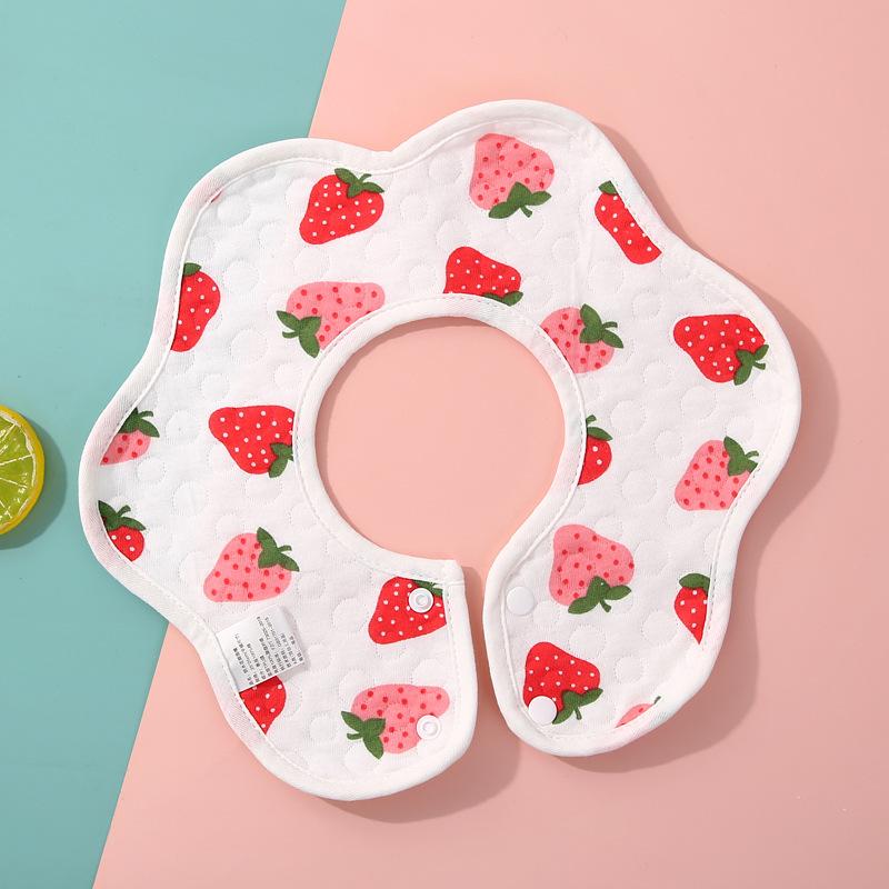 Newborn Cotton 360 Degree Rotating Waterproof Bib Baby Cartoon Petal Saliva Towel Infant Feeding Burp Cloth