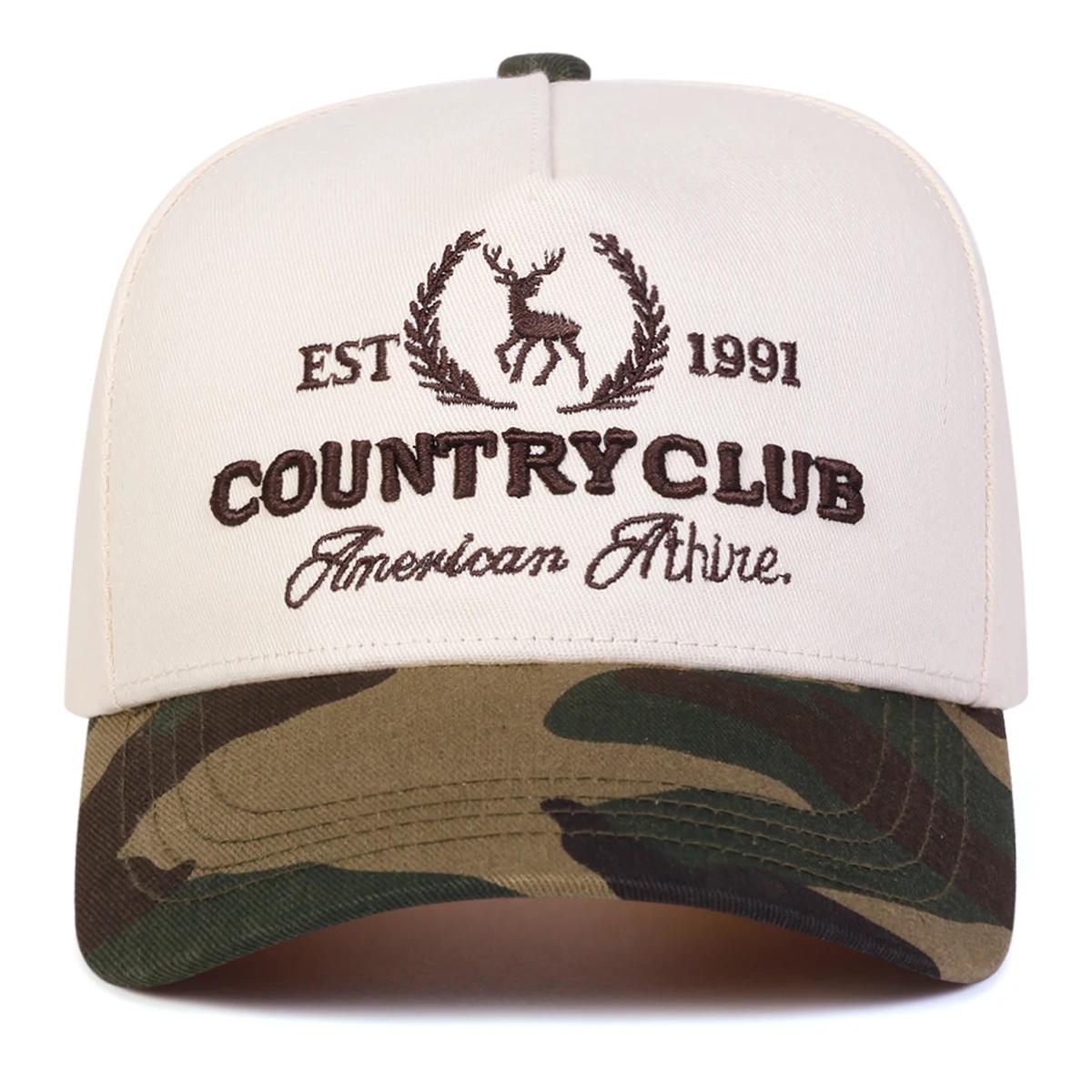 

Unisex Country Club Letter Embroidery Baseball Caps Spring Autumn Outdoor Adjustable Casual Hats Sunscreen Hat Sports Cap