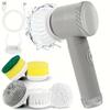 Wielofunkcyjna, wodoodporna, ręczna szczotka czyszcząca o wysokiej wydajności, transgraniczna, elektryczna, do kuchni i łazienki, z wymiennymi końcówkami