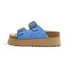 Cowhide Thick-soled Slippers Wear Retro Leather Birkencool Slippers Lazy Muffin Bottom One-word Beach Shoes