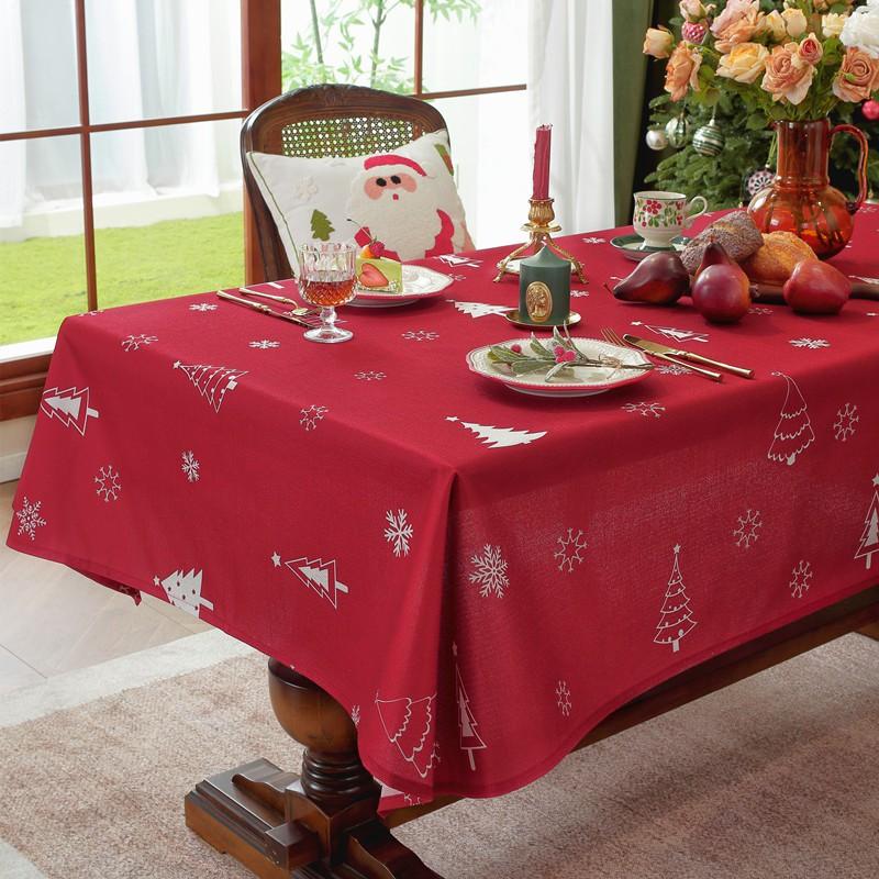 Christmas Deer Tablecloth Waterproof Rectangular Table Cover Dining Coffee Decor