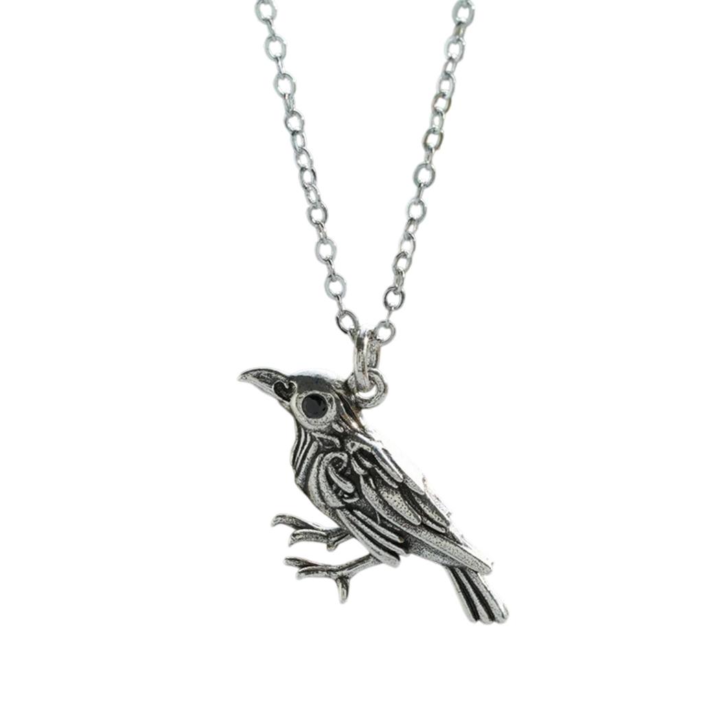 Punk-Stile Krähen-Anhänger Halskette Vintage Gothic Designs Handarbeit Legierungsschmuck für Männer Frauen Partys Alltagskleidung