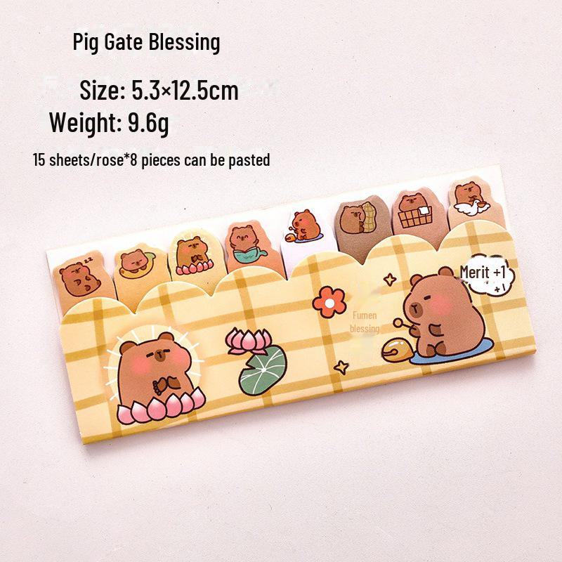 Cartoon Capybara Sticky Notes for Students - Cute Index Marker Stickers