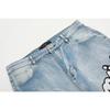 M09 Amiri Men's and Women's American Style Trendy Jeans with Fabric Patches, Holes, Embroidery, Casual and Fashionable High Street Pants