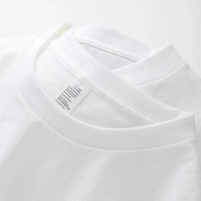 Pure Cotton Long Sleeve White Crew Neck Shirt, Non-See-Through, Loose Fit for Men and Women