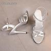 11CM Damenschuhe Offene Zehenpartie Knöchelriemen Damen Mode Sandalen Sexy High Heel Sandalen Größe 34-43 Sandalias De Mujer Frau High Heels