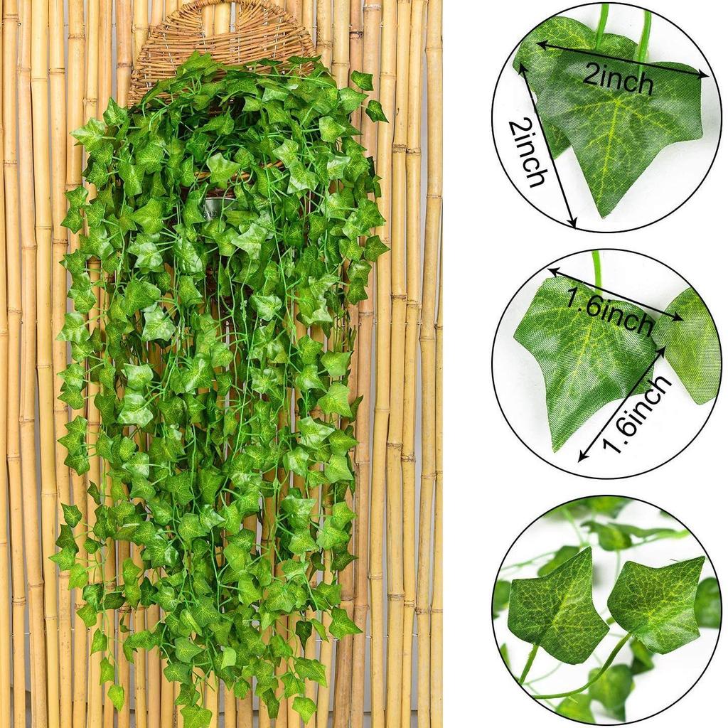 Realistic Rattan Artificial Ivy and Plastic Flower Hanging Decor