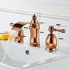 Tuqiu Brushed Gold Bathroom Basin Faucet Hot Cold Rose Gold lWater Faucet Widespread Sink Mixers Tap Deck Mount Wash Tub Fauctes
