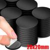20/200pcs Round Magnet Sticky Magnetic Tape Black Magnets DIY Crafts Household Fridge Decor Small Back Self Adhesive Stickers