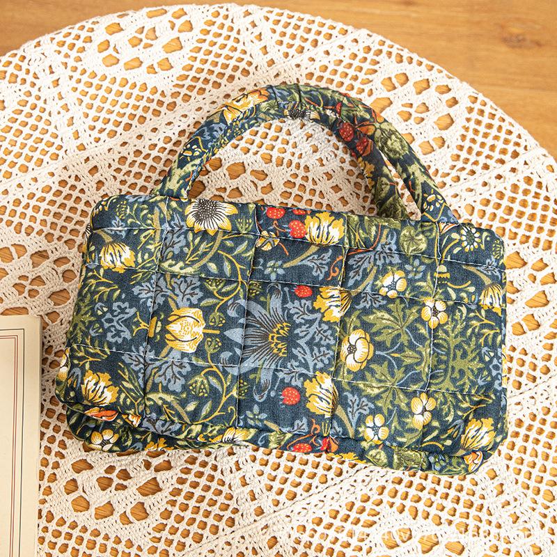 1pcs Cotton Storage Basket Small Foldable for Underwear, Toys, Cosmetic Bags Miscellaneous Items Portable Home Textile Organizer