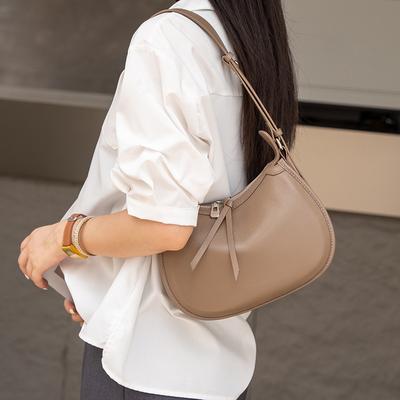 Großes Fassungsvermögen Echte Leder Umhängetasche Knödeltasche Achseltasche High-End Einzel-Schulter Halbmondförmige Tasche
