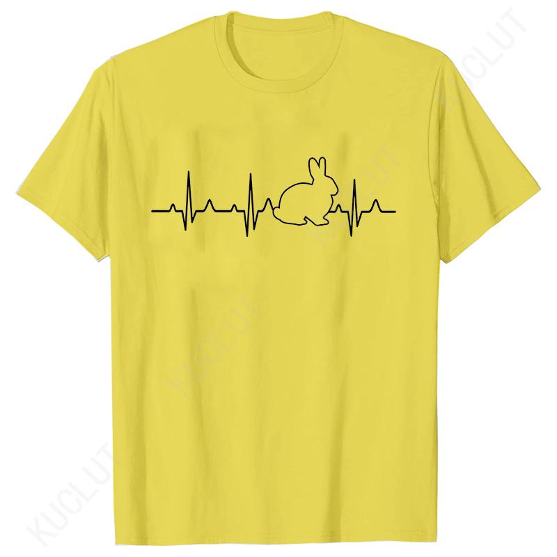 Bunny Heartbeat Shirts for Women Unisex Bunny Fashion Casual Tshirts Rabbit Cartoon Shirt Pet Rabbit Animal Lover Gift Tshirt Tops
