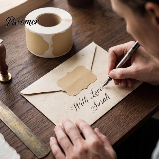 Blank Gift Tags for Packaging Label Stickers, Self‑Adhesive Tag Stickers 250 Labels Per Roll, Assorted Mailing Small Business Shapes Jars, Bottles,