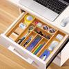 1Pc Adjustable Expandable Bamboo Drawer Organizer, Kitchen Drawer Divider Tray for Cutlery, Silverware and Knives