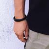 Cross-Border Black Cowhide Cord Woven Bracelet - Men's Trendy Minimalist Retro Design