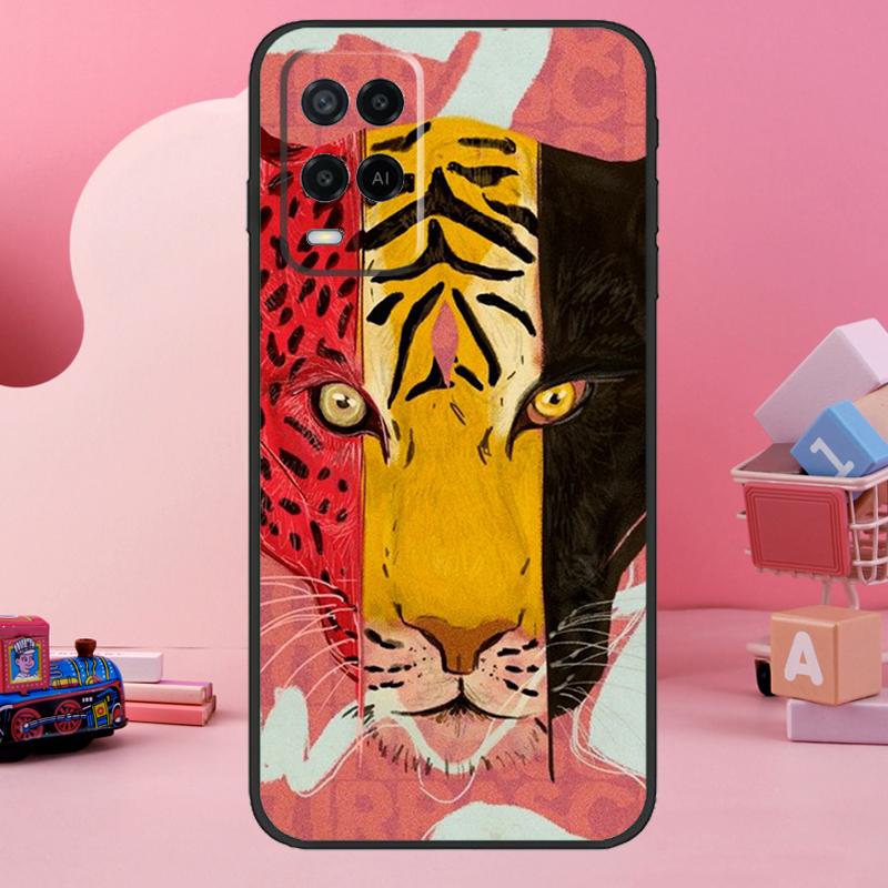 Classic Leopard Tiger Case For Oppo A98 A78 A18 A38 A58 A60 A80 A40 A77 A57 A17 A74 A54 A94 A96 A76 A16 A15 A5 Pro