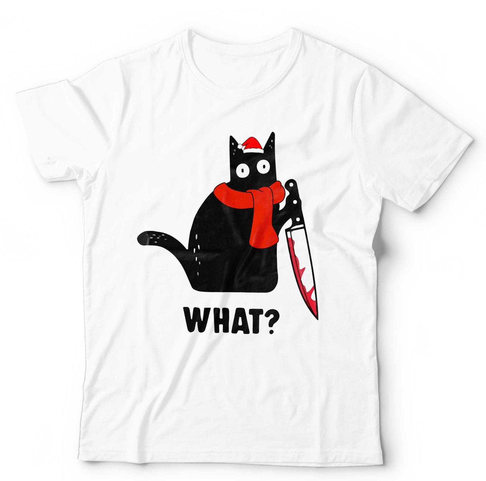 Christmas What Cat T Shirt Mens Womens Tees Top Unisex Funny Cute Kitten Cat Lover Festive Xmas S