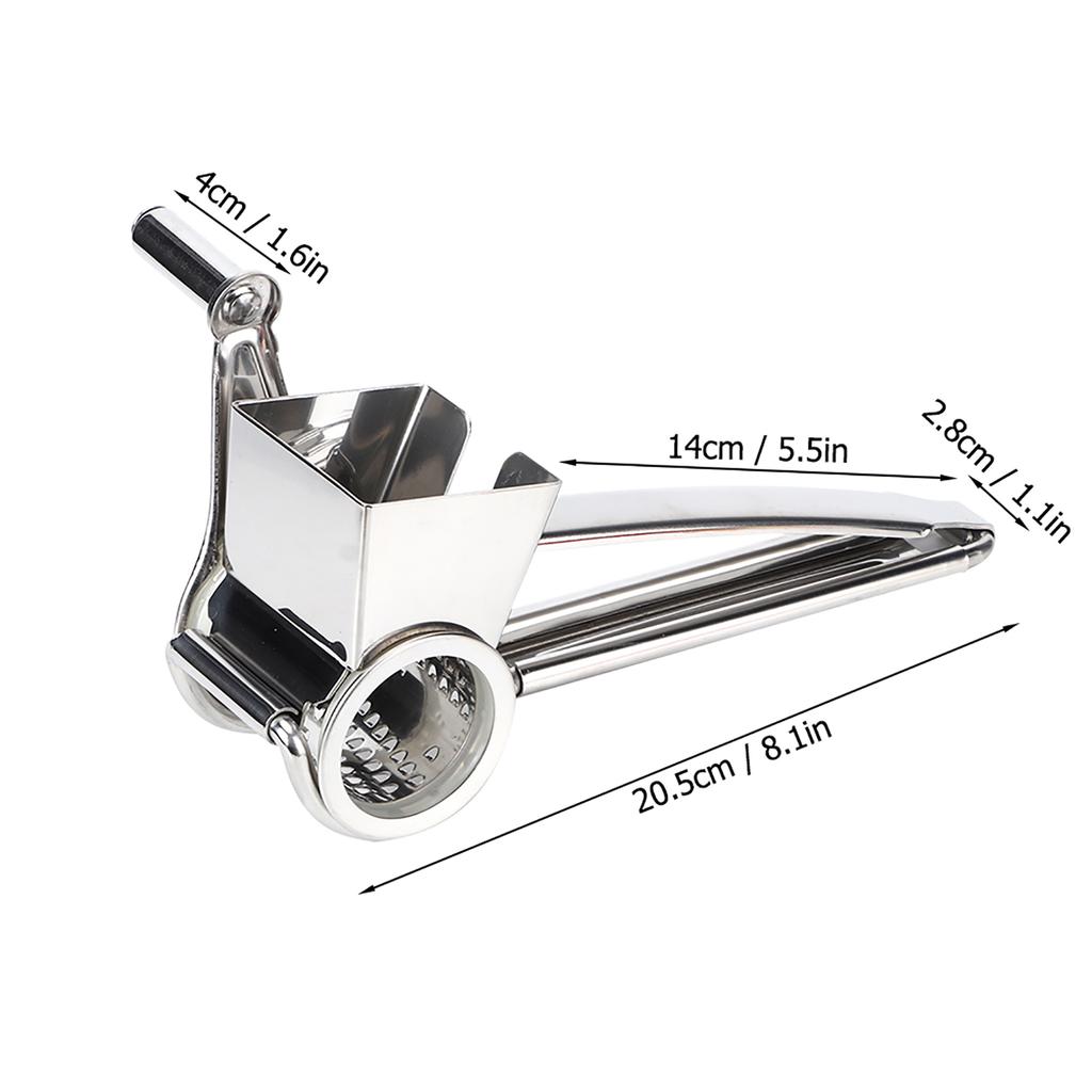 Stainless Steel Manual Rotate Cheese Chocolate Grater Cutter Planer Shredder Cutting Planing Tool
