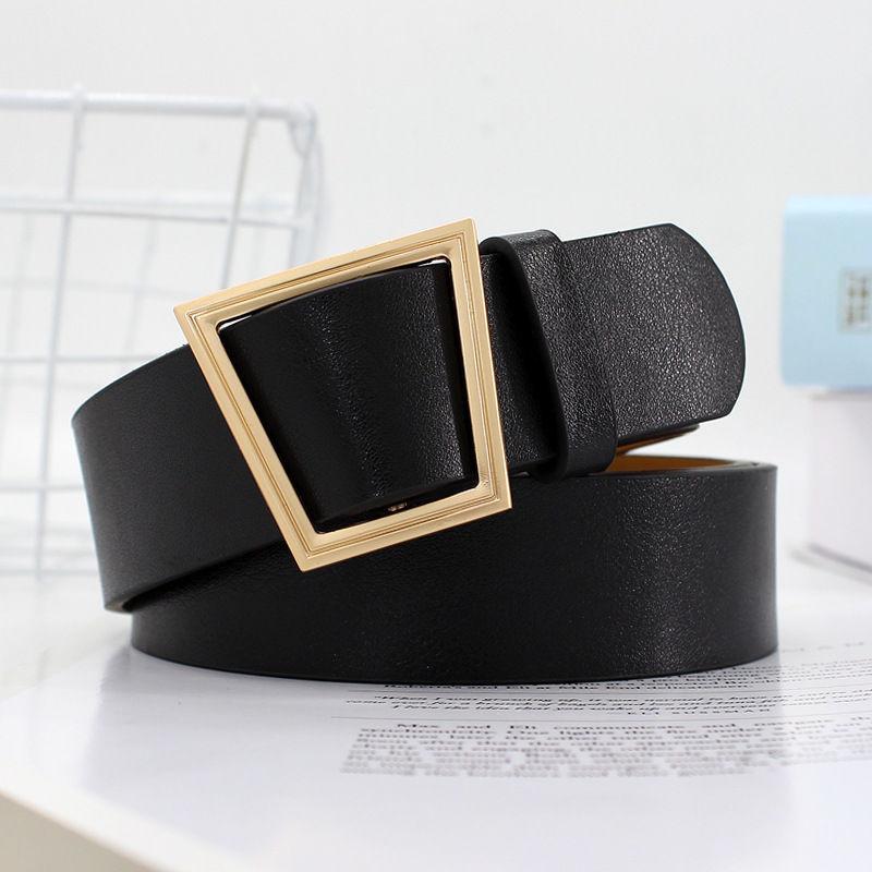 Stylish Retro Triangle Buckle Pu Belt For Women Perfect For Dresses And Casual Outfits