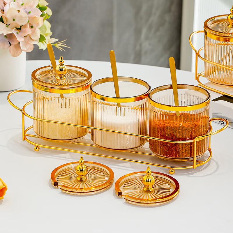Wild Pigeon Elegant 3-Grid Spice Jar Set