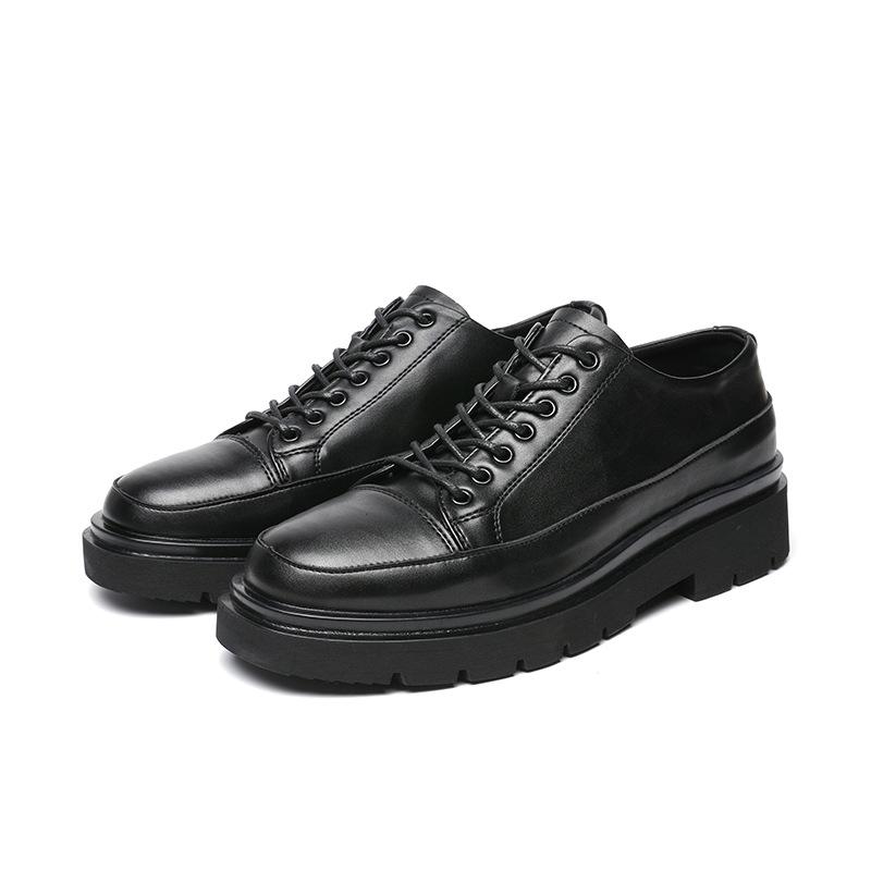 

Кожаные туфли мужские трендовые корейские версии красивые мужские туфли черные универсальные повседневные модные туфли с низким верхом свадебные туфли 86295-M 38 чёрный