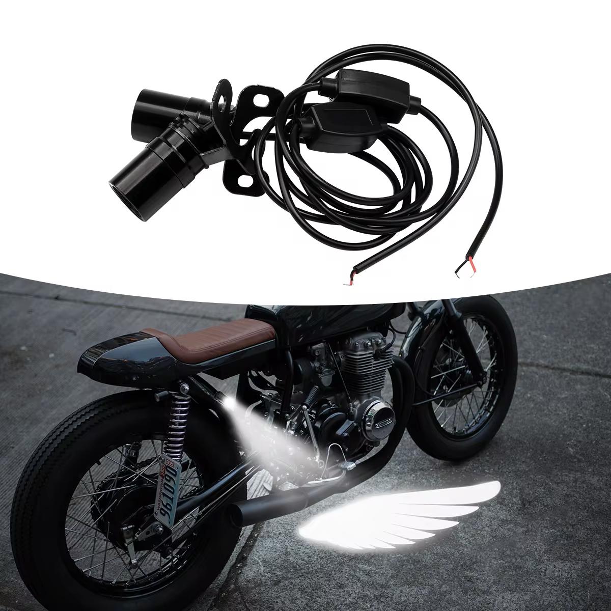 

High Definition Motorcycle Angel Wing Led Lamp Motorcycle Modification Parts Motorcycle LED Tail Lights Moto Decorative Lamp 2pc белый