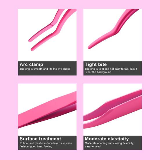 Eyelash Tweezers Mini Auxiliary Clamp Stainless Steel Eyelash Extension Curler Nipper Makeup Tools