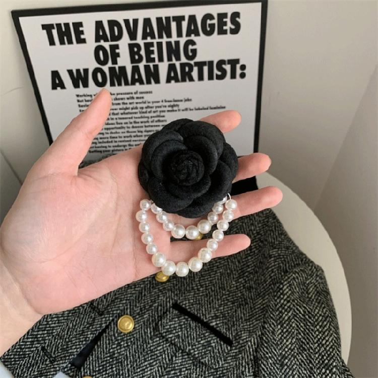 Flower Brooch Pin Corsage Badge Pearl Tassel Brooches for Women Accessories
