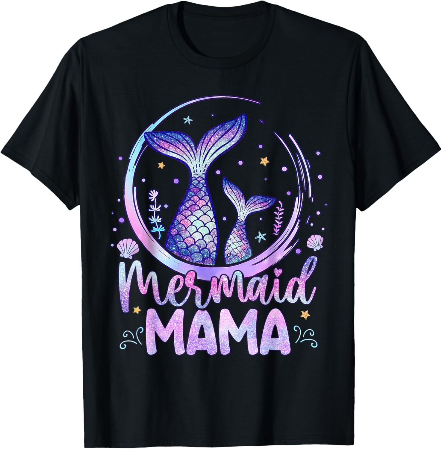 Cute Mermaid Mama Happy Mothers Day Shirts Matching Family T-Shirt S разноцветный