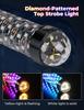 2PCS UTV Fat Whip Lights with Warning Light for SXS Spiral RGB Chasing Lighted Whips Compatible with Polaris RZR for Can-Am X3