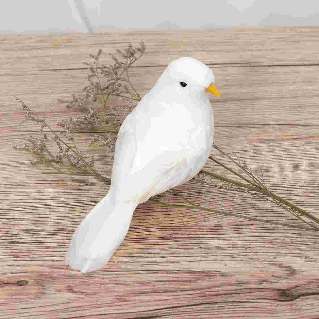 Bird Fake Birds Pigeon Doves Figure Dove Figurine Artificial Decor Decoration White Ornament Lawn Faux Toy Garden Playset