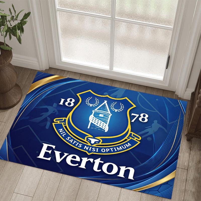 Everton Football Design Crystal Velvet Carpet Cozy Non?Slip Printed Rug For Bedroom Living Room Entrance